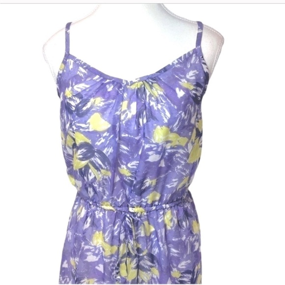 LOFT Purple & Yellow Abstract Floral Maxi Dress Petite Small - Picture 3 of 12